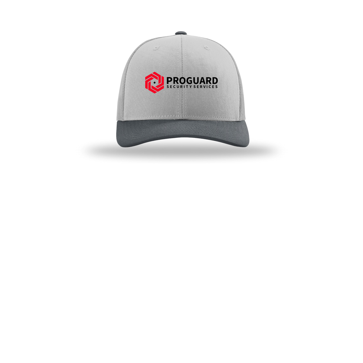 proguardsecurityservices-richardson-trucker-cap-embroidery-capfront-R112-lightgreylightgreygunmetal-flat-front