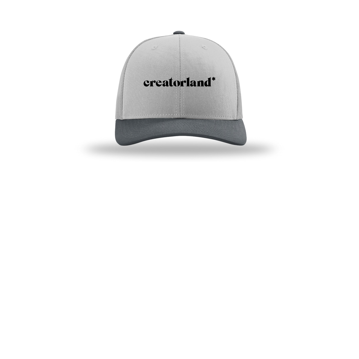creatorland-richardson-trucker-cap-embroidery-capfront-R112-lightgreylightgreygunmetal-flat-front