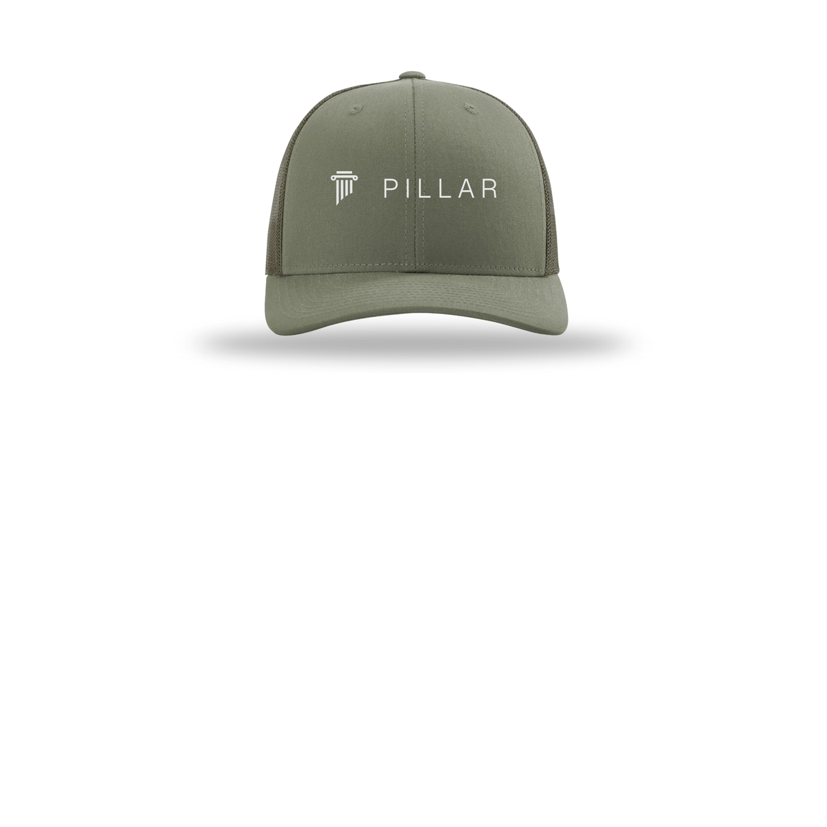 pillar-richardson-trucker-cap-embroidery-capfront-R112-loden-flat-front