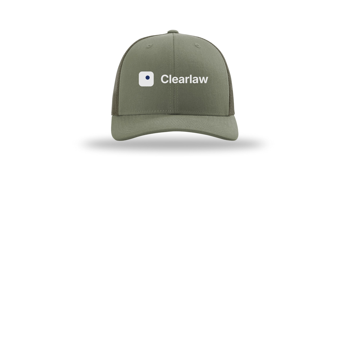 clearlaw-richardson-trucker-cap-embroidery-capfront-R112-loden-flat-front