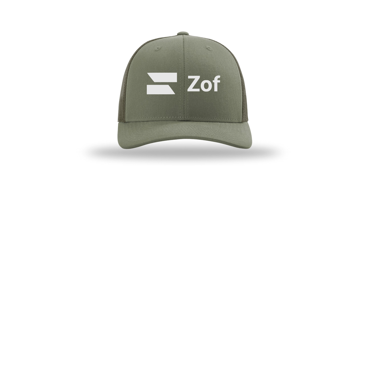 zof-richardson-trucker-cap-embroidery-capfront-R112-loden-flat-front
