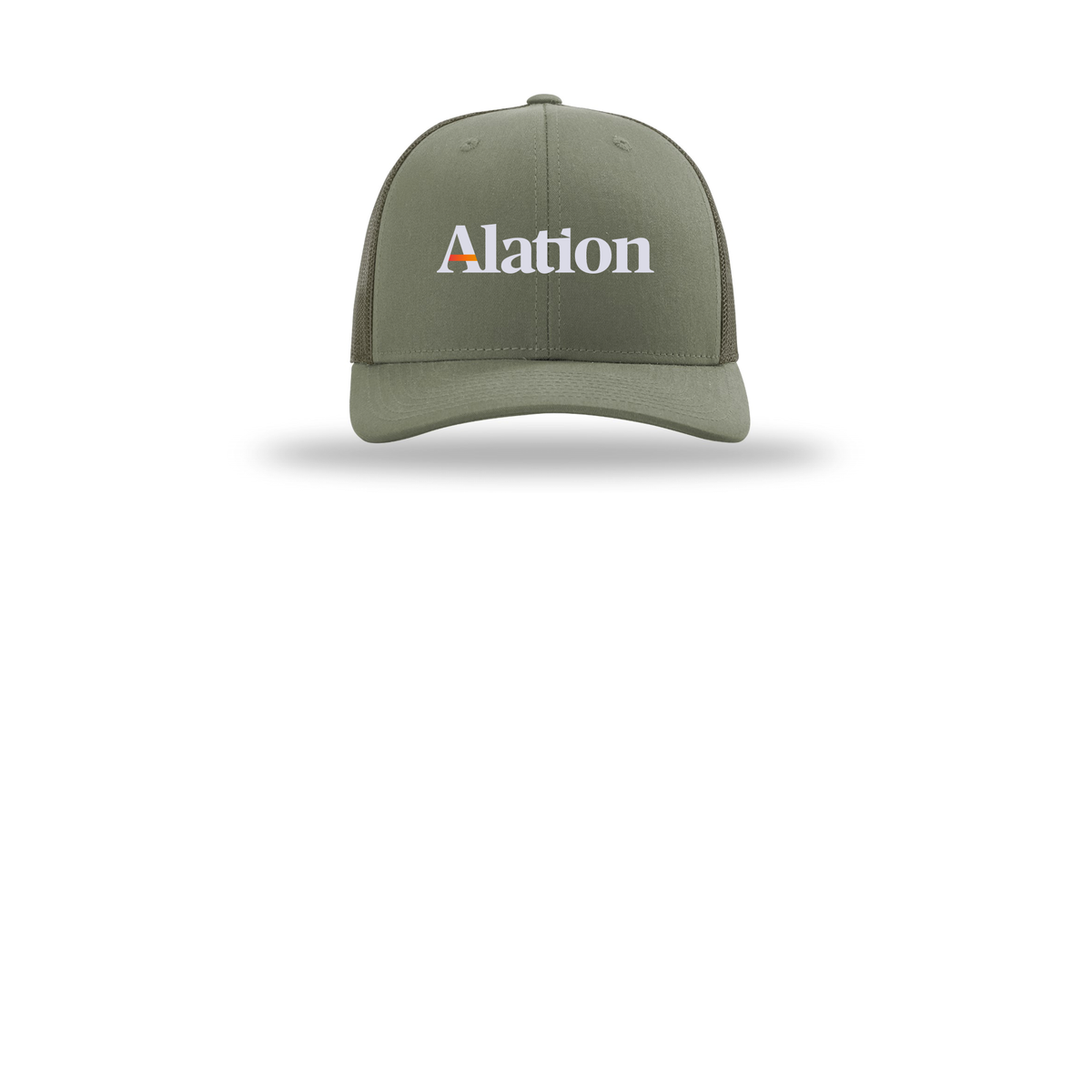 alation-richardson-trucker-cap-embroidery-capfront-R112-loden-flat-front
