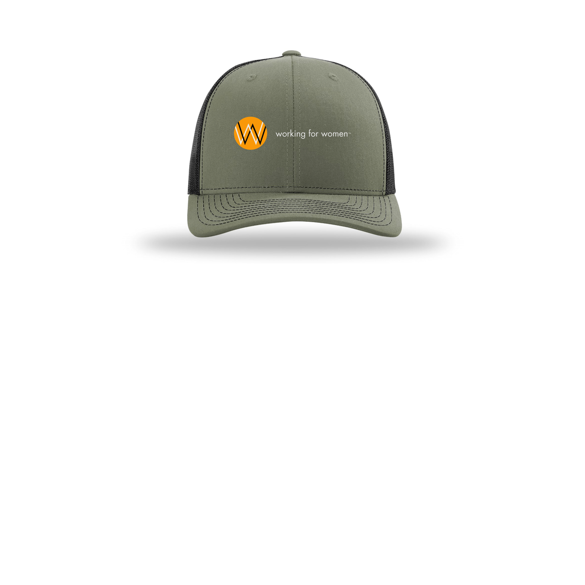 workingforwomen-richardson-trucker-cap-embroidery-capfront-R112-lodenblack-flat-front