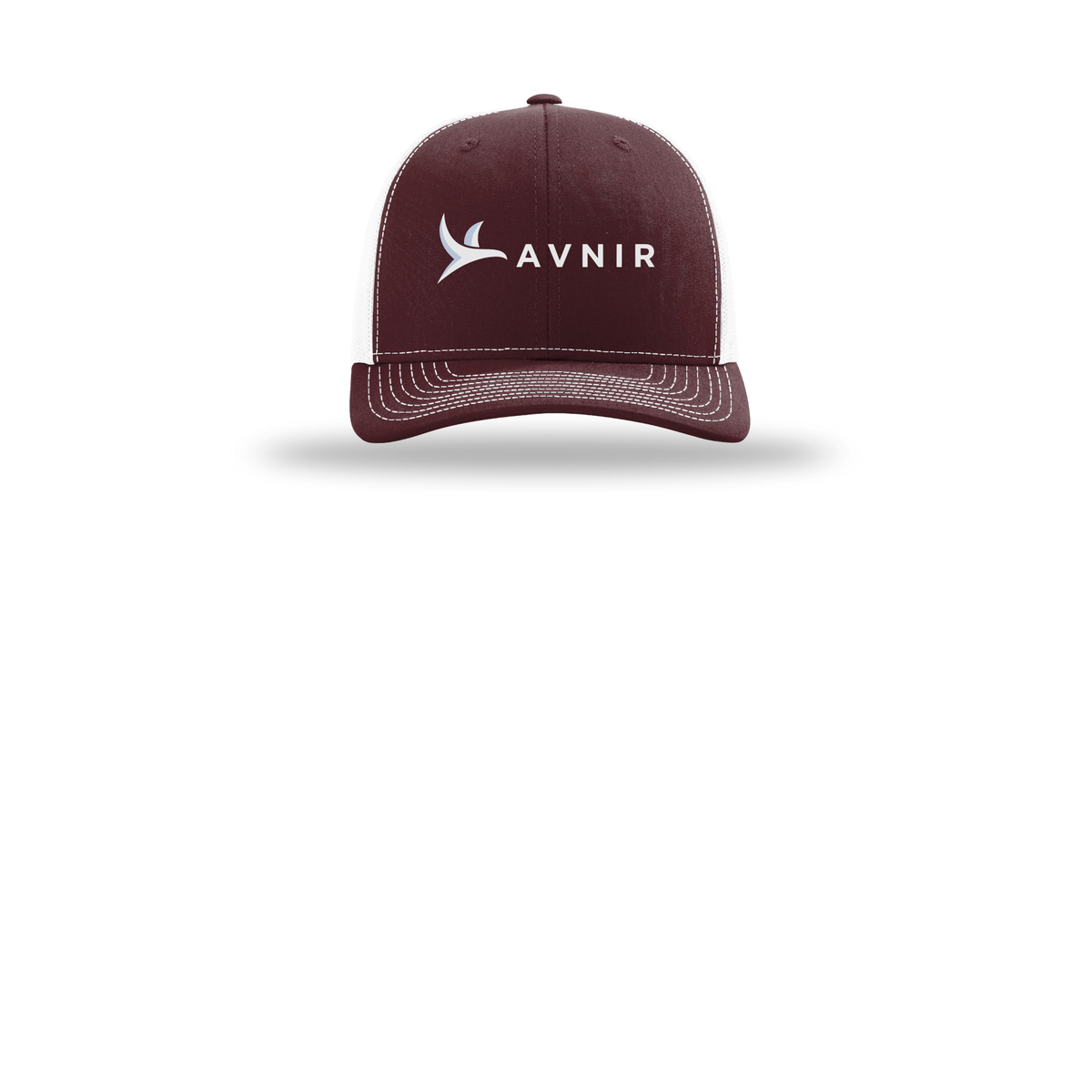 avnir-richardson-trucker-cap-embroidery-capfront-R112-maroonwhite-flat-front