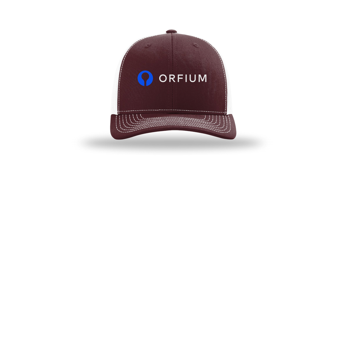 orfium-richardson-trucker-cap-embroidery-capfront-R112-maroonwhite-flat-front
