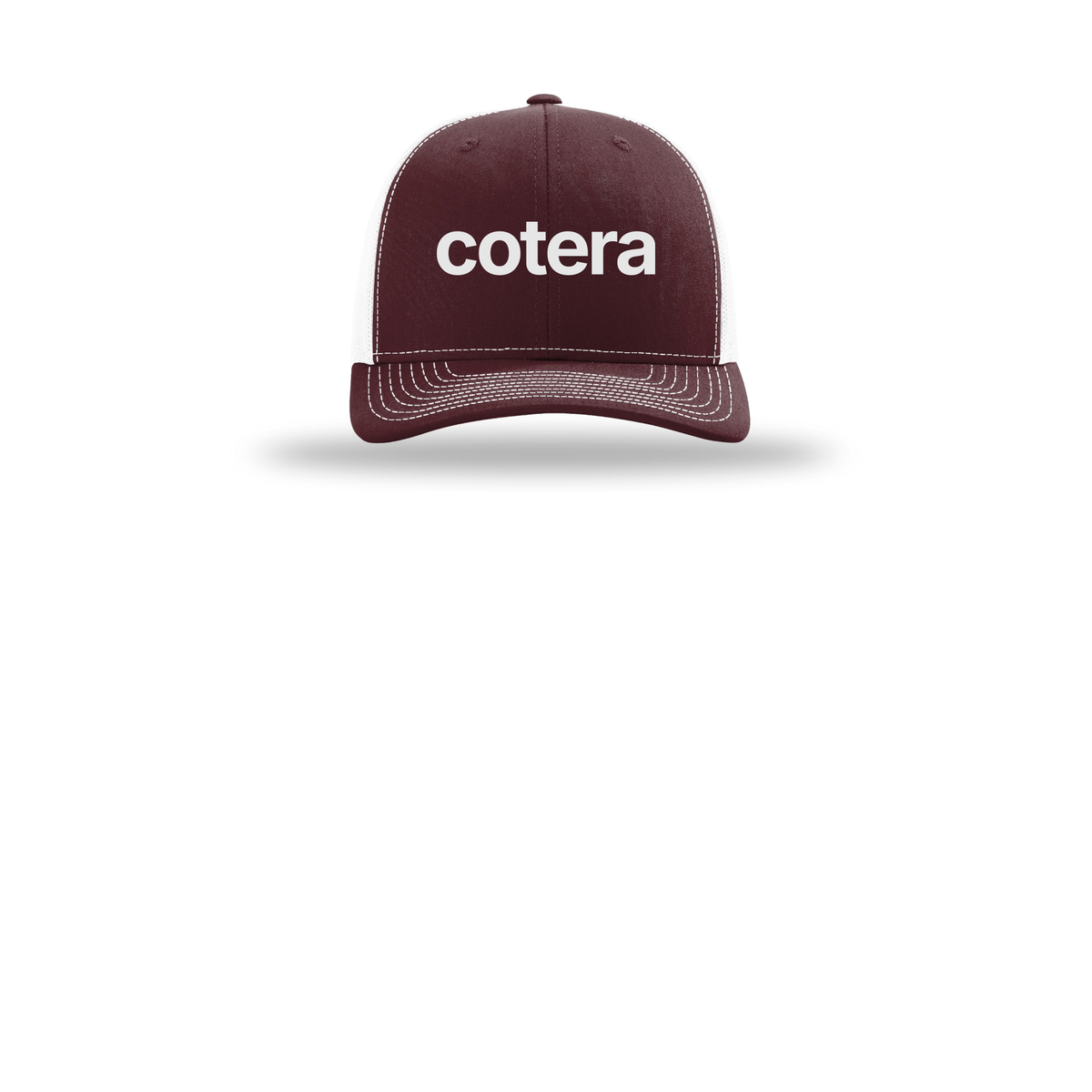 cotera-richardson-trucker-cap-embroidery-capfront-R112-maroonwhite-flat-front