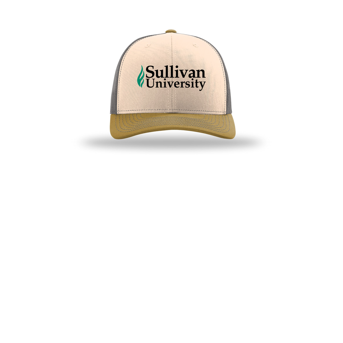 sullivan-richardson-trucker-cap-embroidery-capfront-R112-minkbeigecharcoalambergold-flat-front