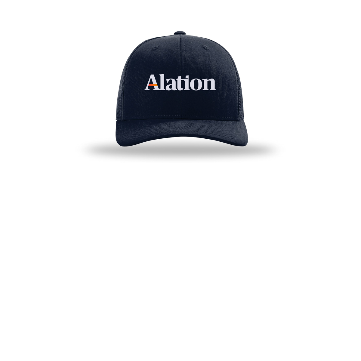 alation-richardson-trucker-cap-embroidery-capfront-R112-navy-flat-front
