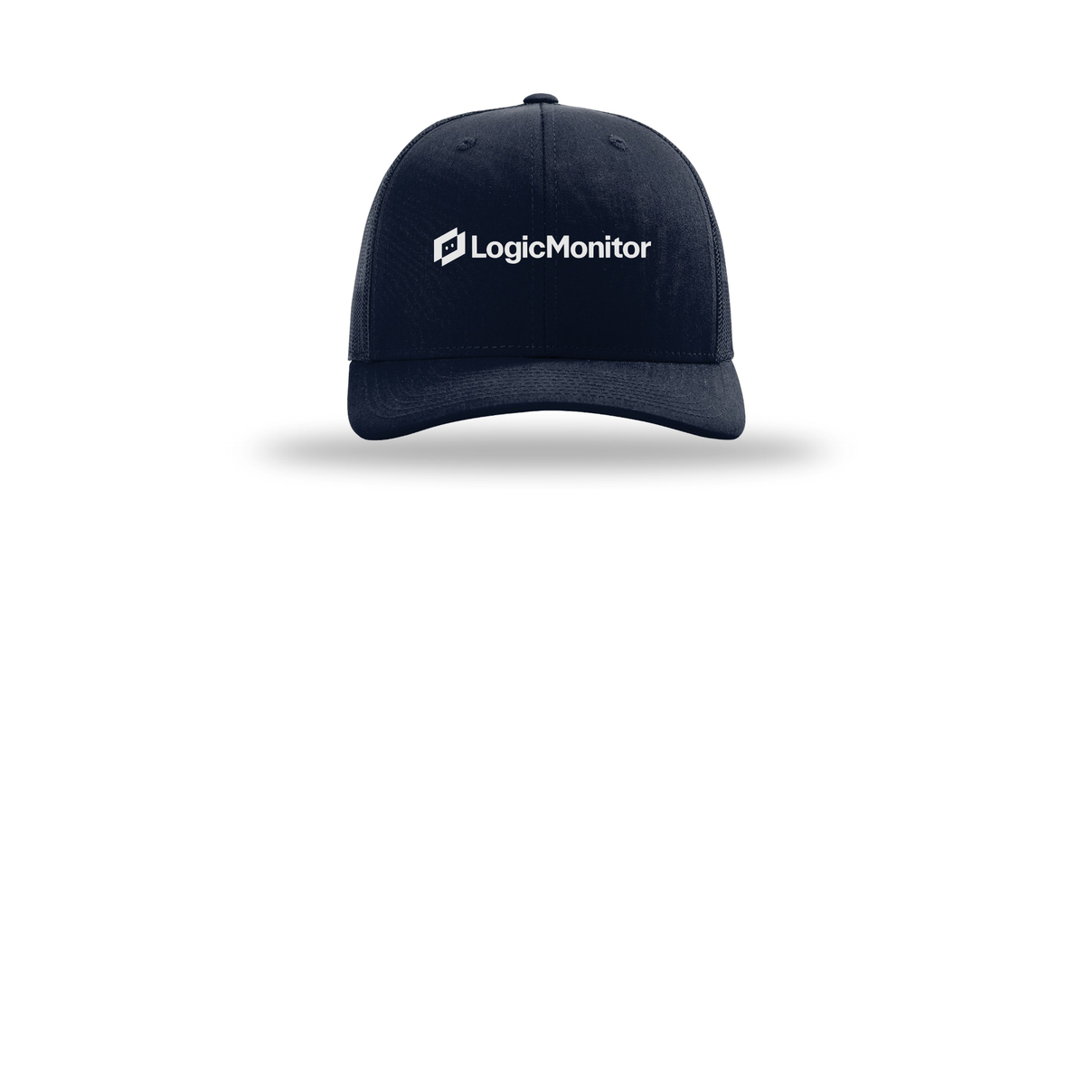 logicmonitor-richardson-trucker-cap-embroidery-capfront-R112-navy-flat-front