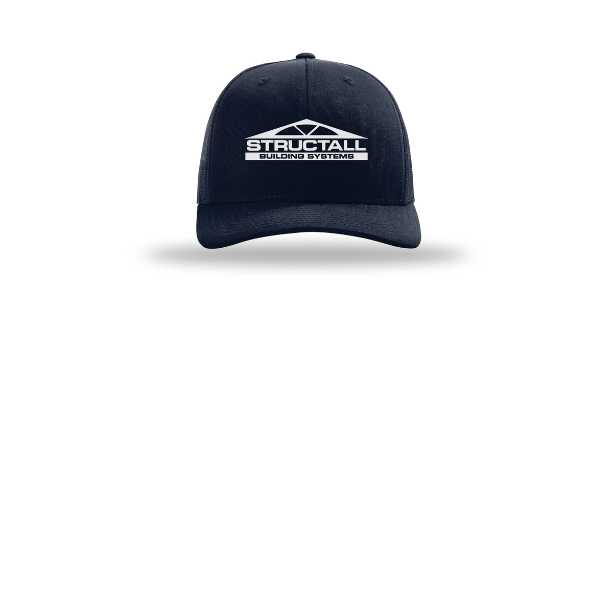 structall-richardson-trucker-cap-embroidery-capfront-R112-navy-flat-front