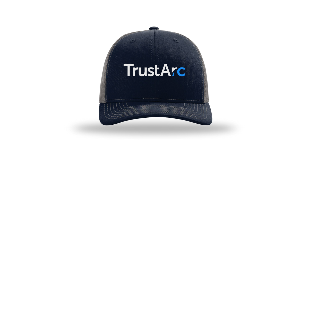 trustarc-richardson-trucker-cap-embroidery-capfront-R112-navycharcoal-flat-front