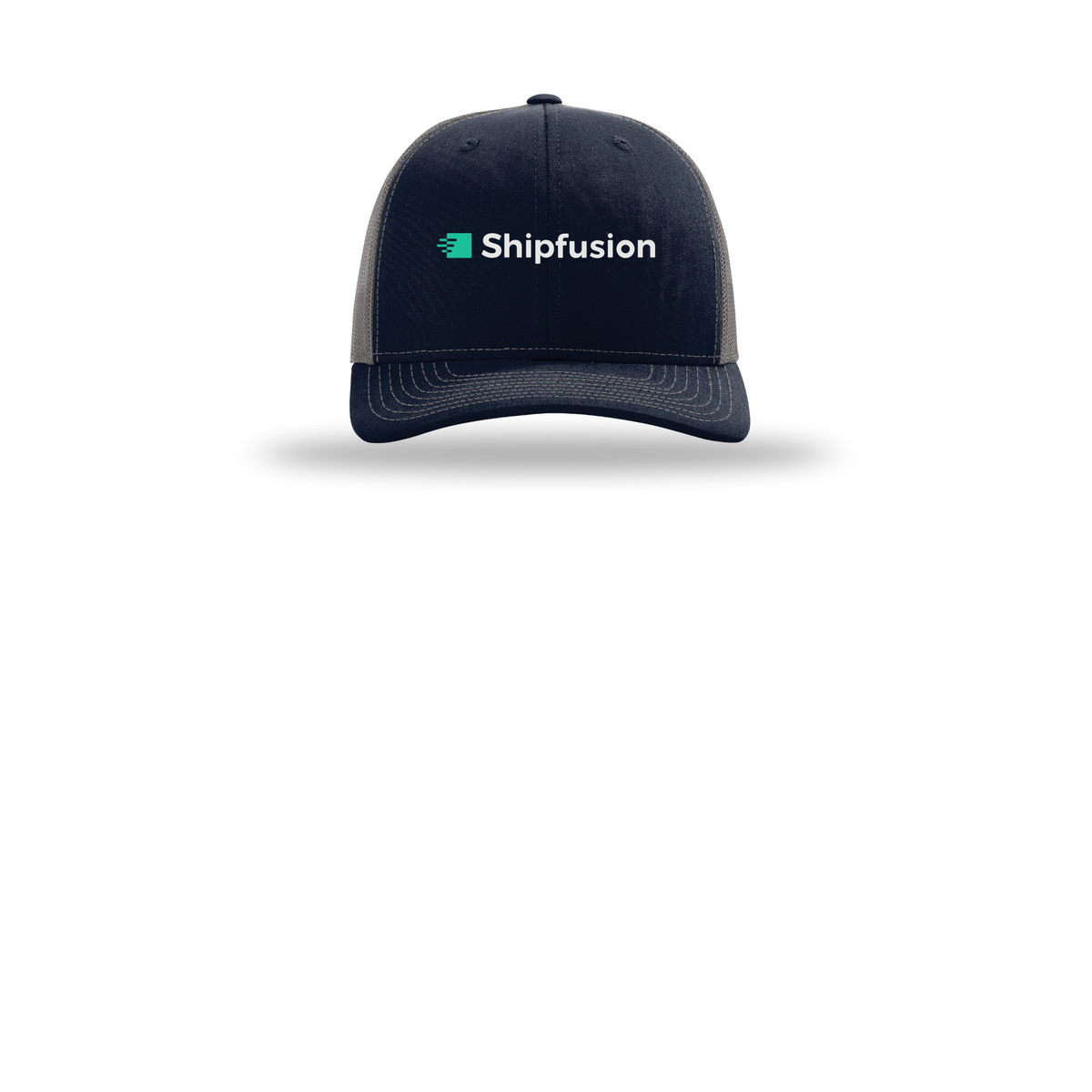 shipfusion-richardson-trucker-cap-embroidery-capfront-R112-navycharcoal-flat-front