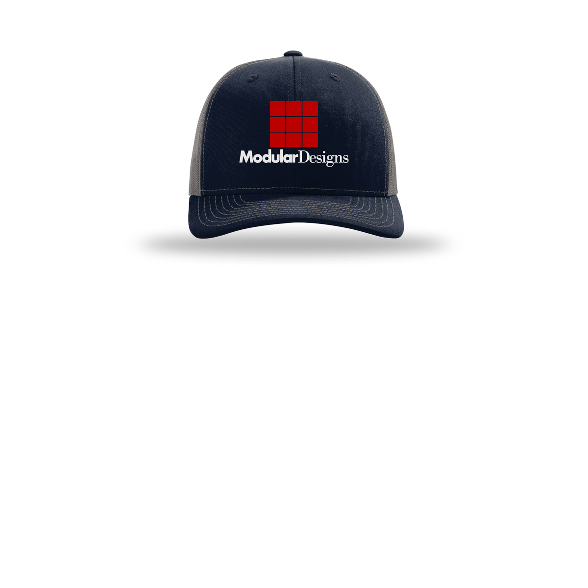 modulardesignsflooring-richardson-trucker-cap-embroidery-capfront-R112-navycharcoal-flat-front