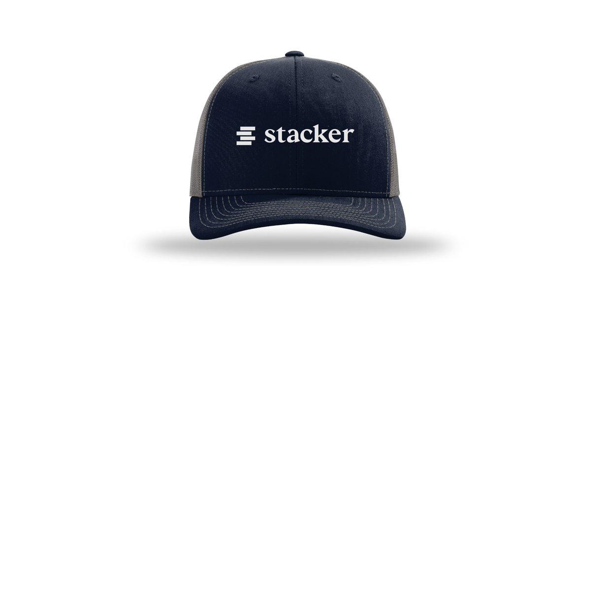 stacker-richardson-trucker-cap-embroidery-capfront-R112-navycharcoal-flat-front