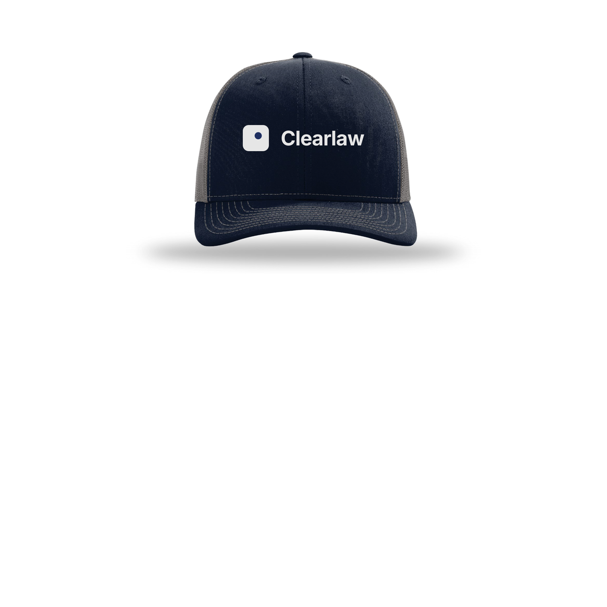clearlaw-richardson-trucker-cap-embroidery-capfront-R112-navycharcoal-flat-front