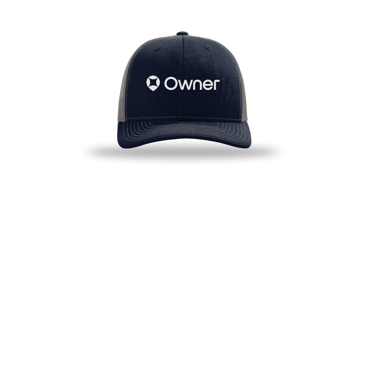 owner-richardson-trucker-cap-embroidery-capfront-R112-navycharcoal-flat-front