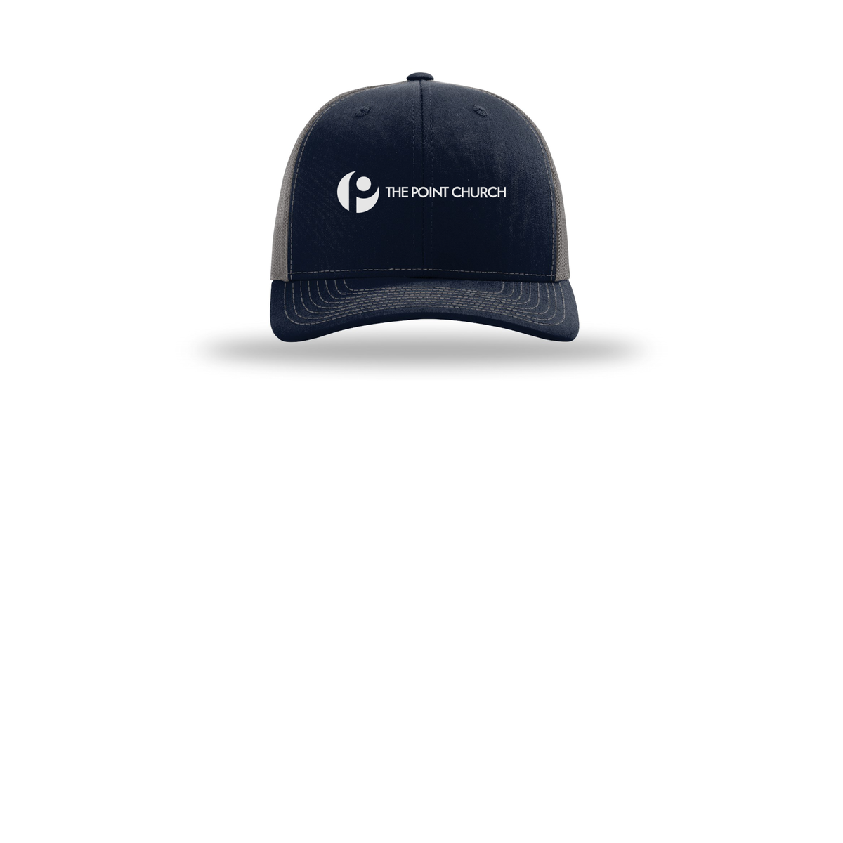 thepointva-richardson-trucker-cap-embroidery-capfront-R112-navycharcoal-flat-front