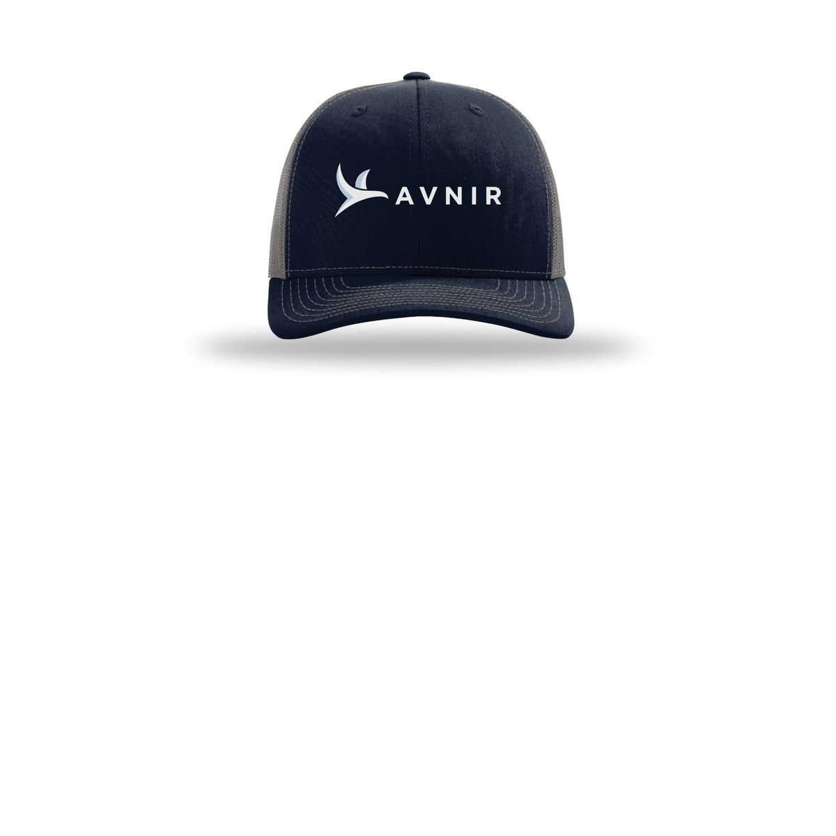 avnir-richardson-trucker-cap-embroidery-capfront-R112-navycharcoal-flat-front