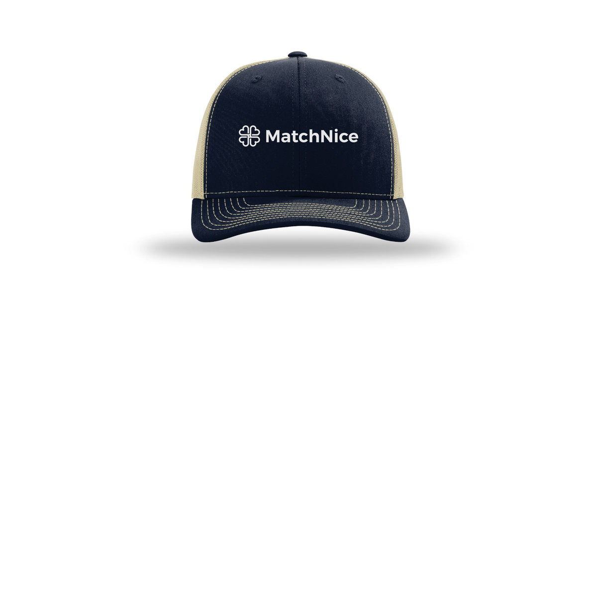 matchnice-richardson-trucker-cap-embroidery-capfront-R112-navykhaki-flat-front
