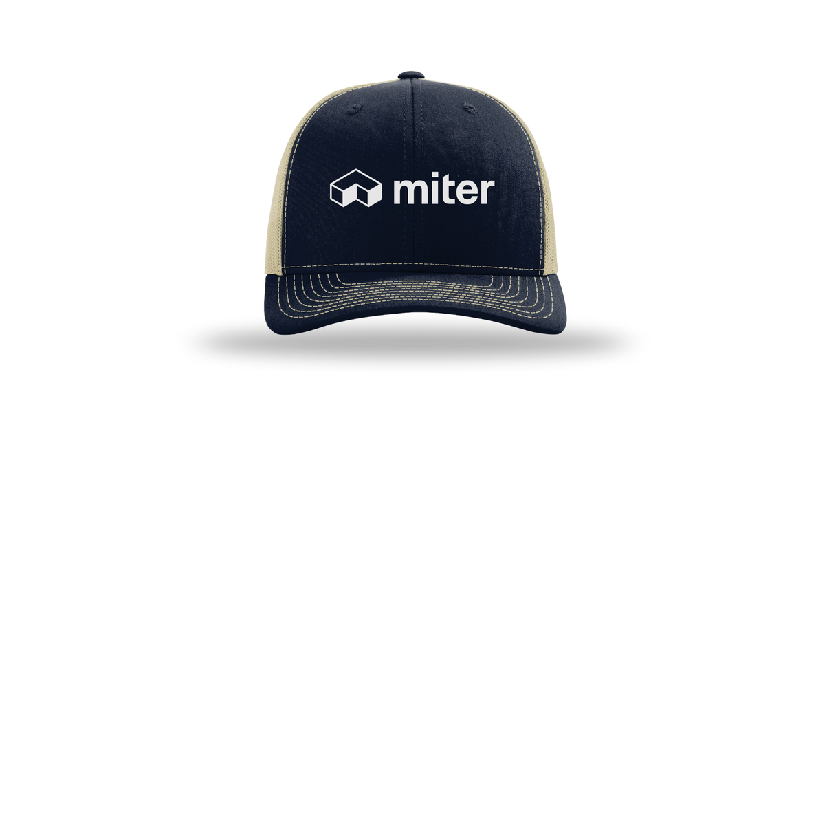 miter-richardson-trucker-cap-embroidery-capfront-R112-navykhaki-flat-front