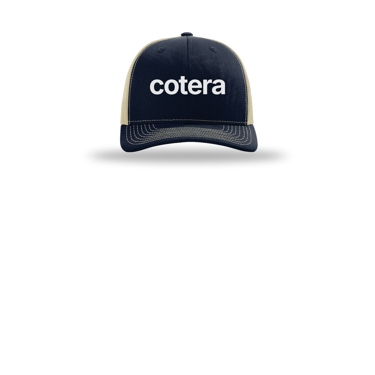 cotera-richardson-trucker-cap-embroidery-capfront-R112-navykhaki-flat-front