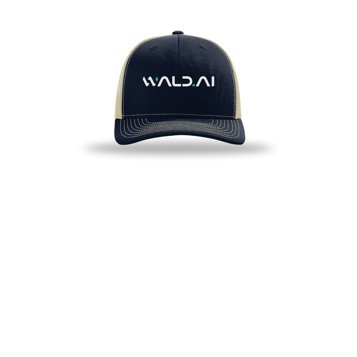 wald-richardson-trucker-cap-embroidery-capfront-R112-navykhaki-flat-front