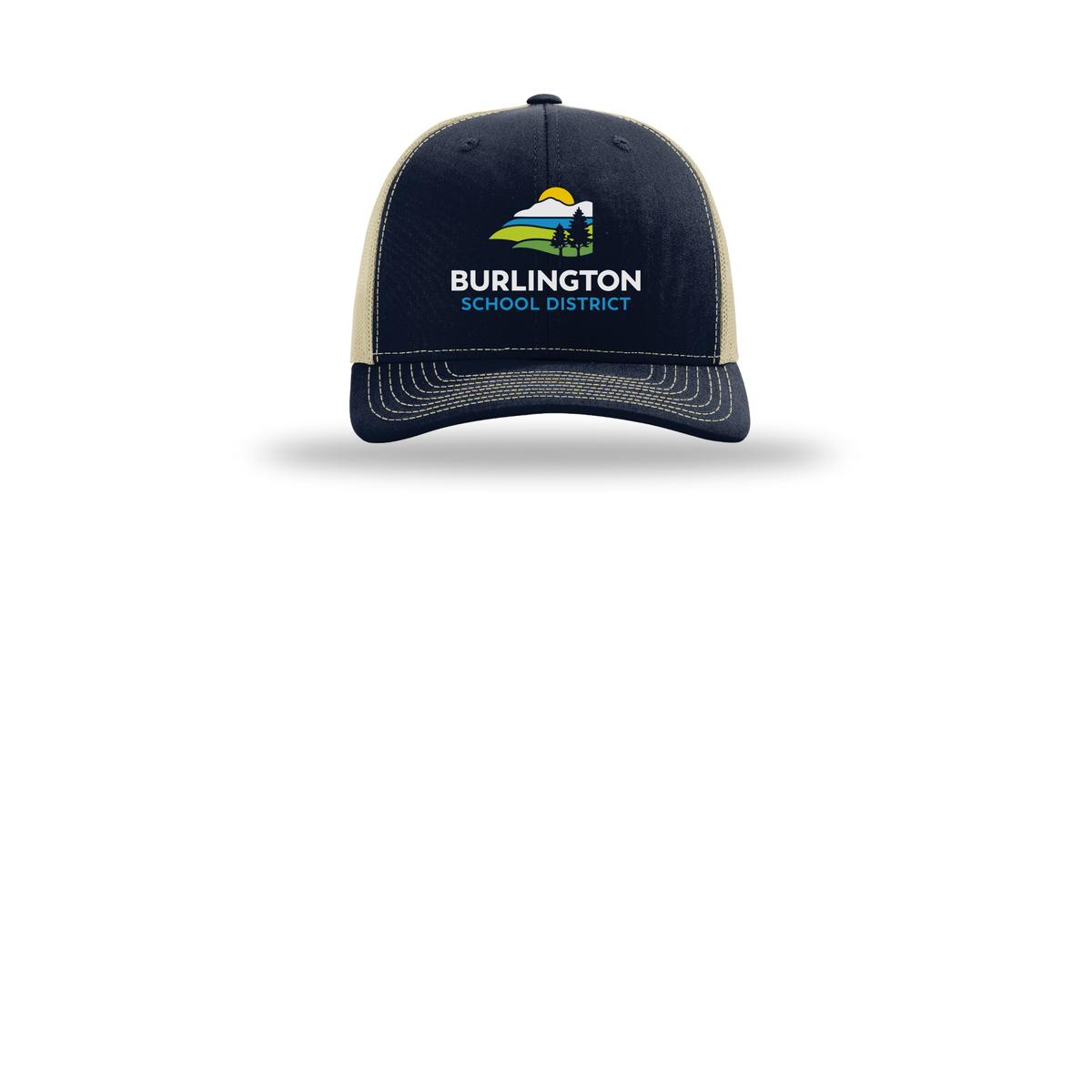 bsdvt-richardson-trucker-cap-embroidery-capfront-R112-navykhaki-flat-front