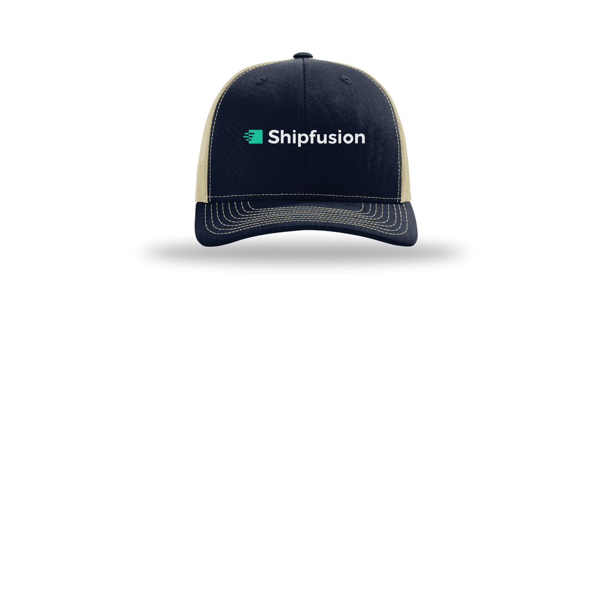 shipfusion-richardson-trucker-cap-embroidery-capfront-R112-navykhaki-flat-front