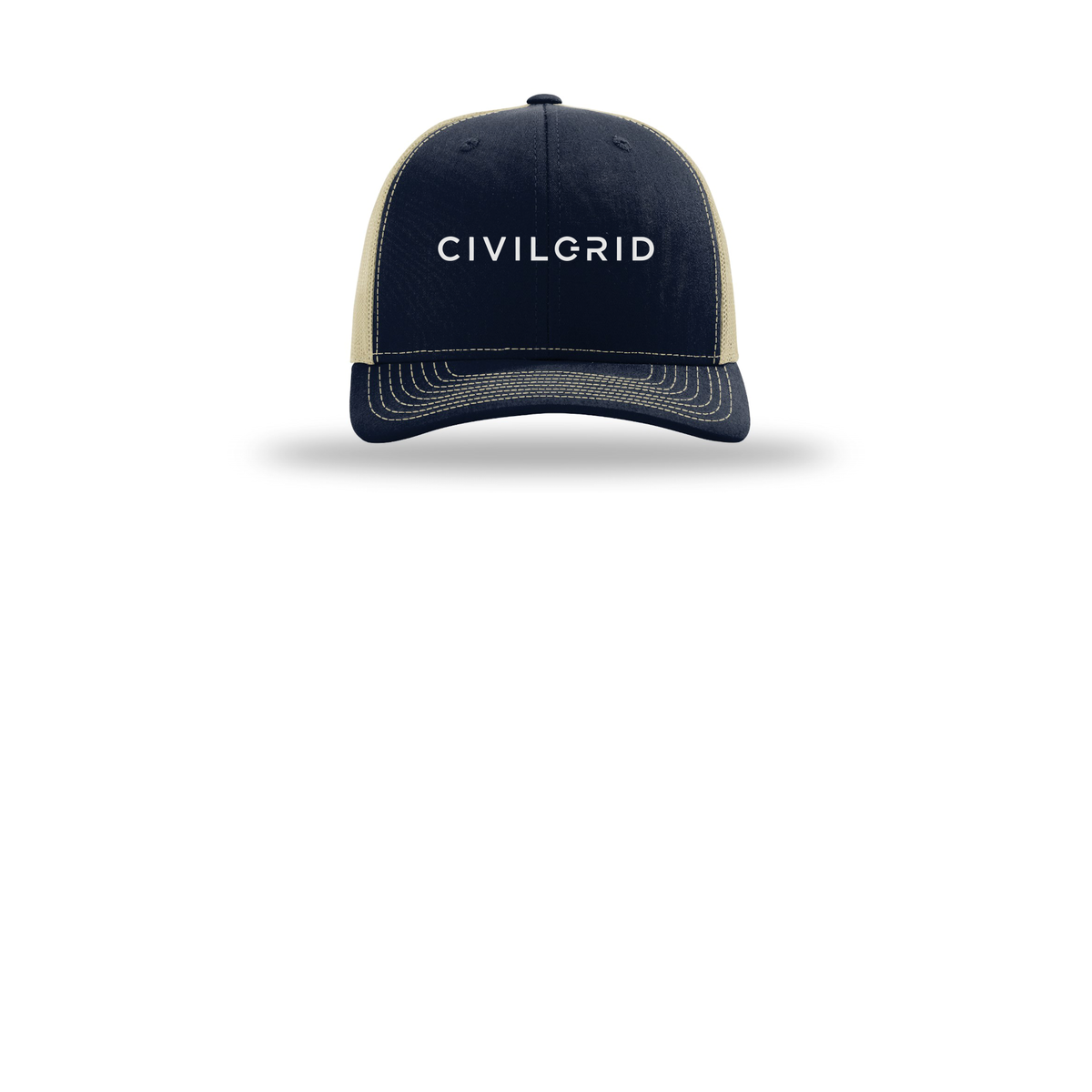 civilgrid-richardson-trucker-cap-embroidery-capfront-R112-navykhaki-flat-front