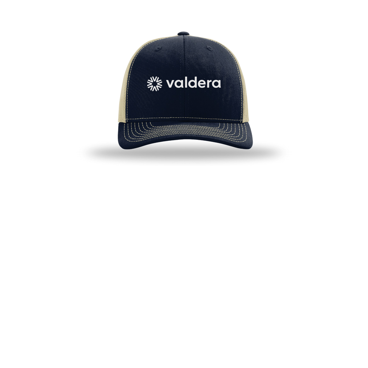valdera-richardson-trucker-cap-embroidery-capfront-R112-navykhaki-flat-front