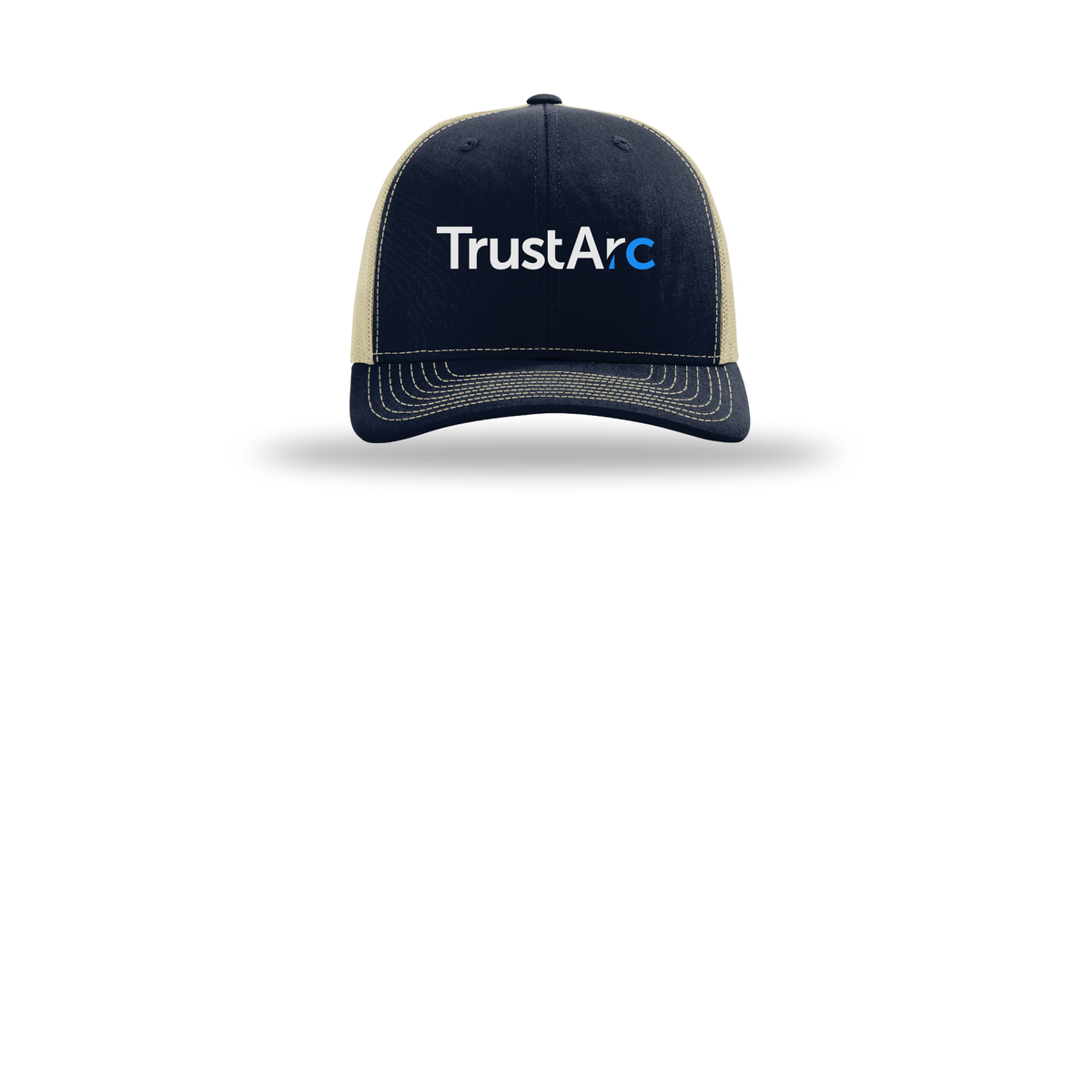 trustarc-richardson-trucker-cap-embroidery-capfront-R112-navykhaki-flat-front