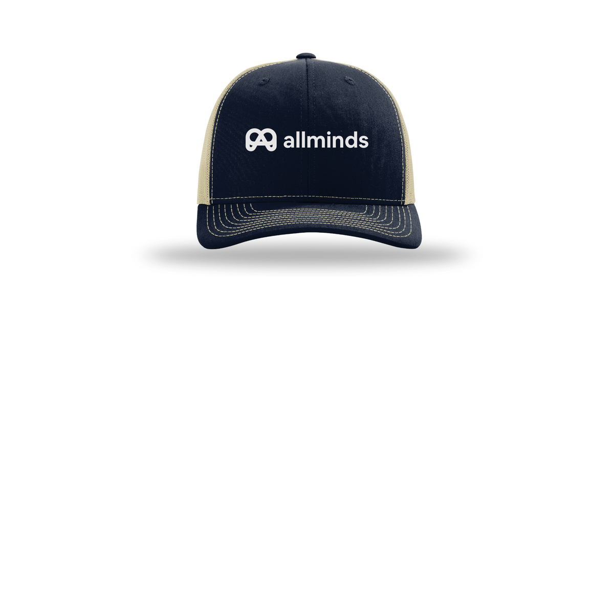 getallminds-richardson-trucker-cap-embroidery-capfront-R112-navykhaki-flat-front