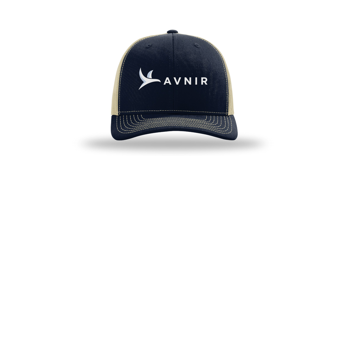 avnir-richardson-trucker-cap-embroidery-capfront-R112-navykhaki-flat-front