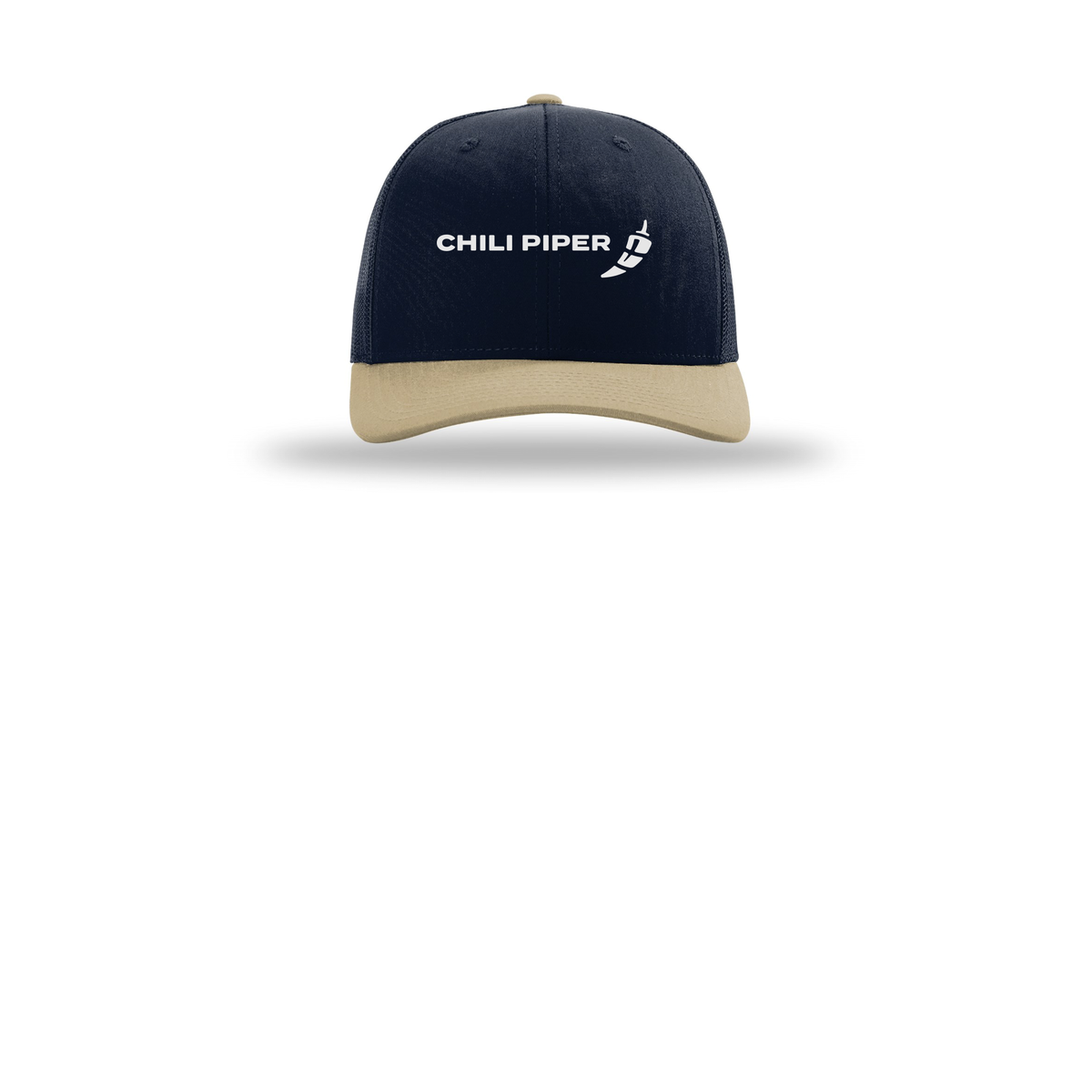 chilipiper-richardson-trucker-cap-embroidery-capfront-R112-navynavykhaki-flat-front