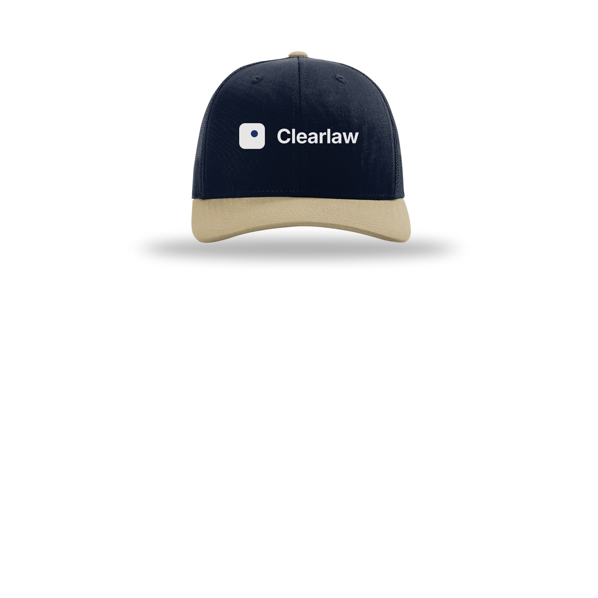 clearlaw-richardson-trucker-cap-embroidery-capfront-R112-navynavykhaki-flat-front