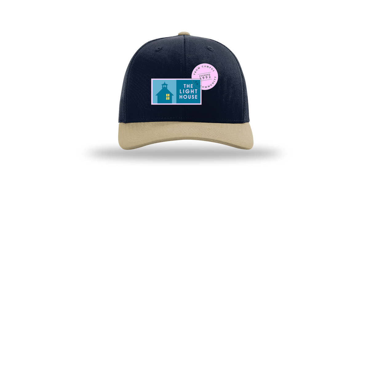 lhcampus-richardson-trucker-cap-embroidery-capfront-R112-navynavykhaki-flat-front