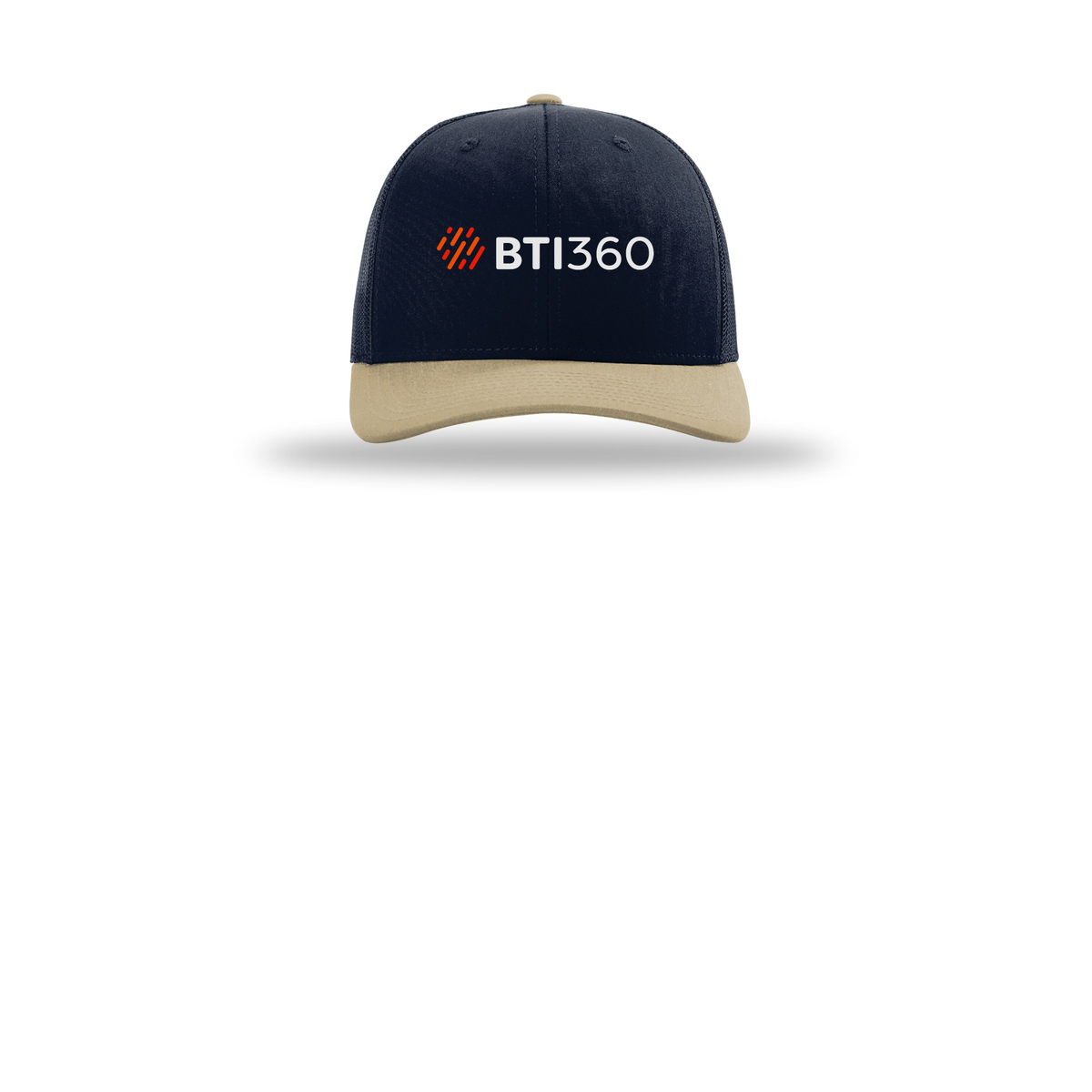 bti360-richardson-trucker-cap-embroidery-capfront-R112-navynavykhaki-flat-front