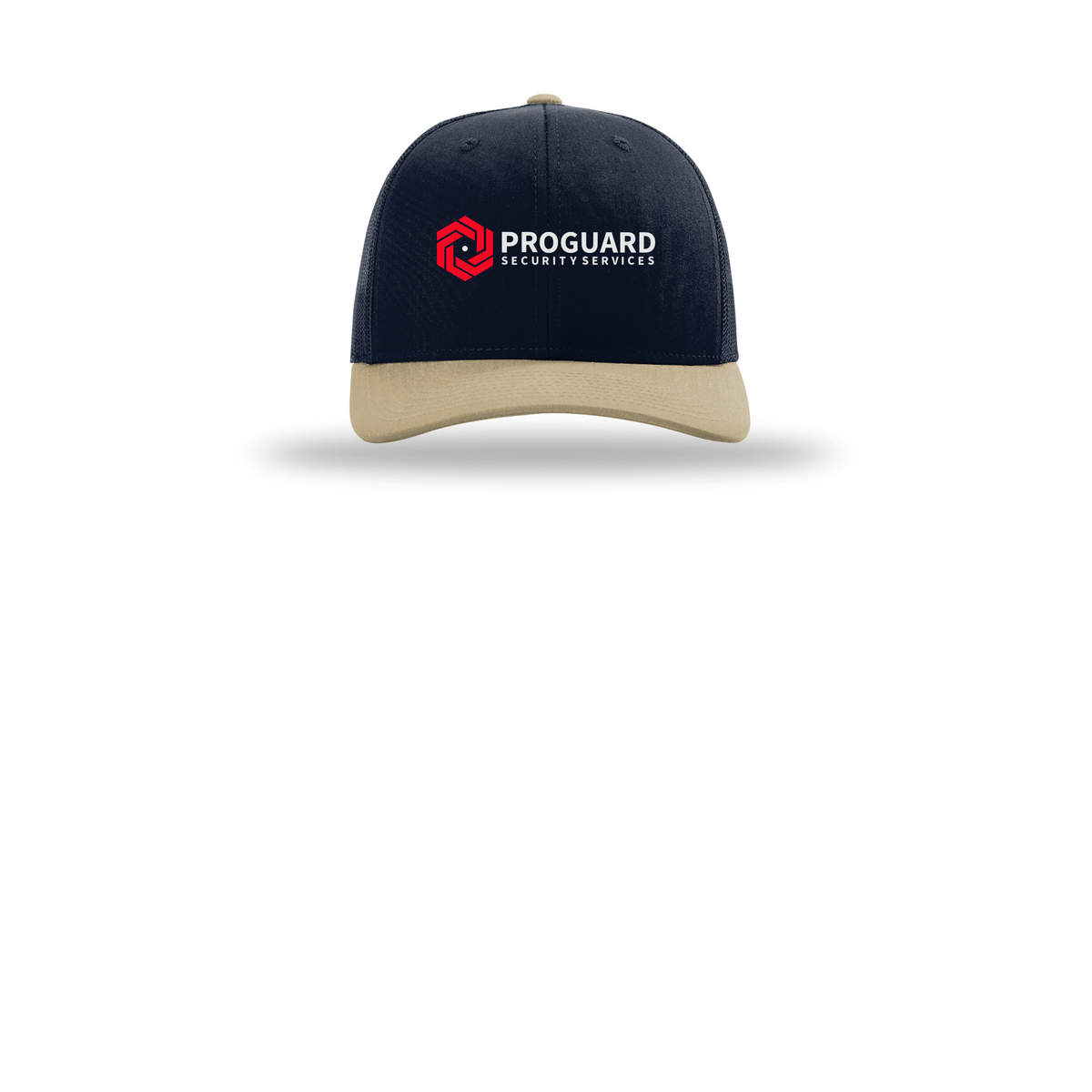 proguardsecurityservices-richardson-trucker-cap-embroidery-capfront-R112-navynavykhaki-flat-front