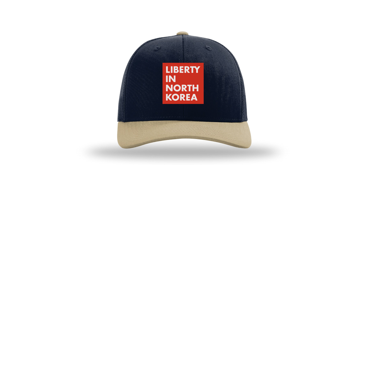 libertyinnorthkorea-richardson-trucker-cap-embroidery-capfront-R112-navynavykhaki-flat-front