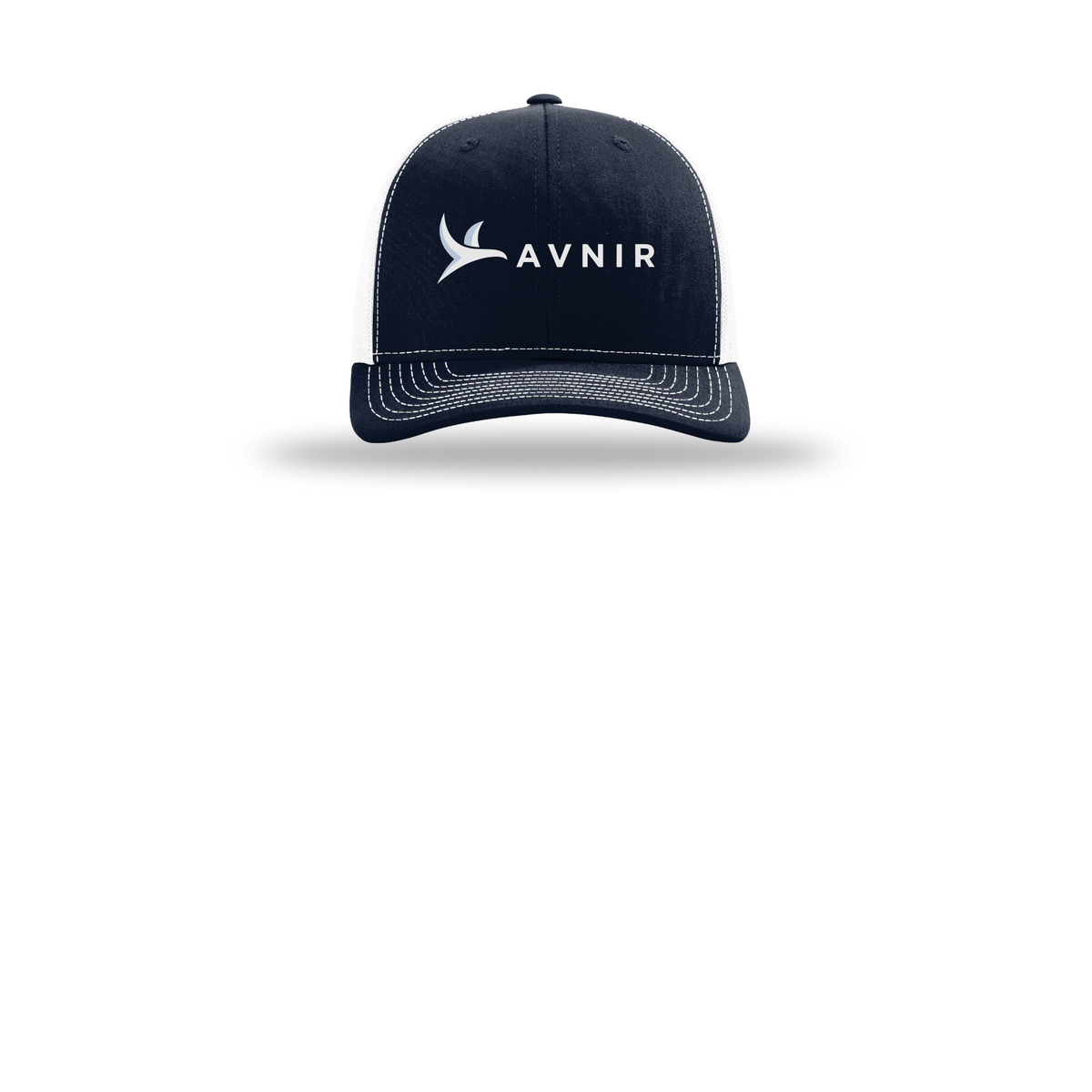 avnir-richardson-trucker-cap-embroidery-capfront-R112-navywhite-flat-front