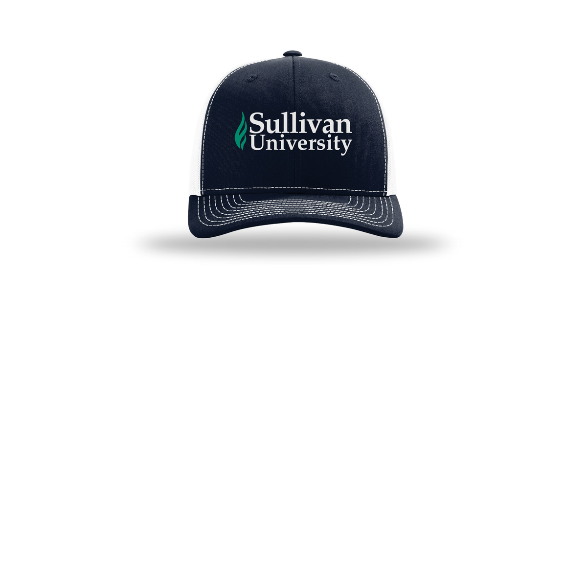 sullivan-richardson-trucker-cap-embroidery-capfront-R112-navywhite-flat-front