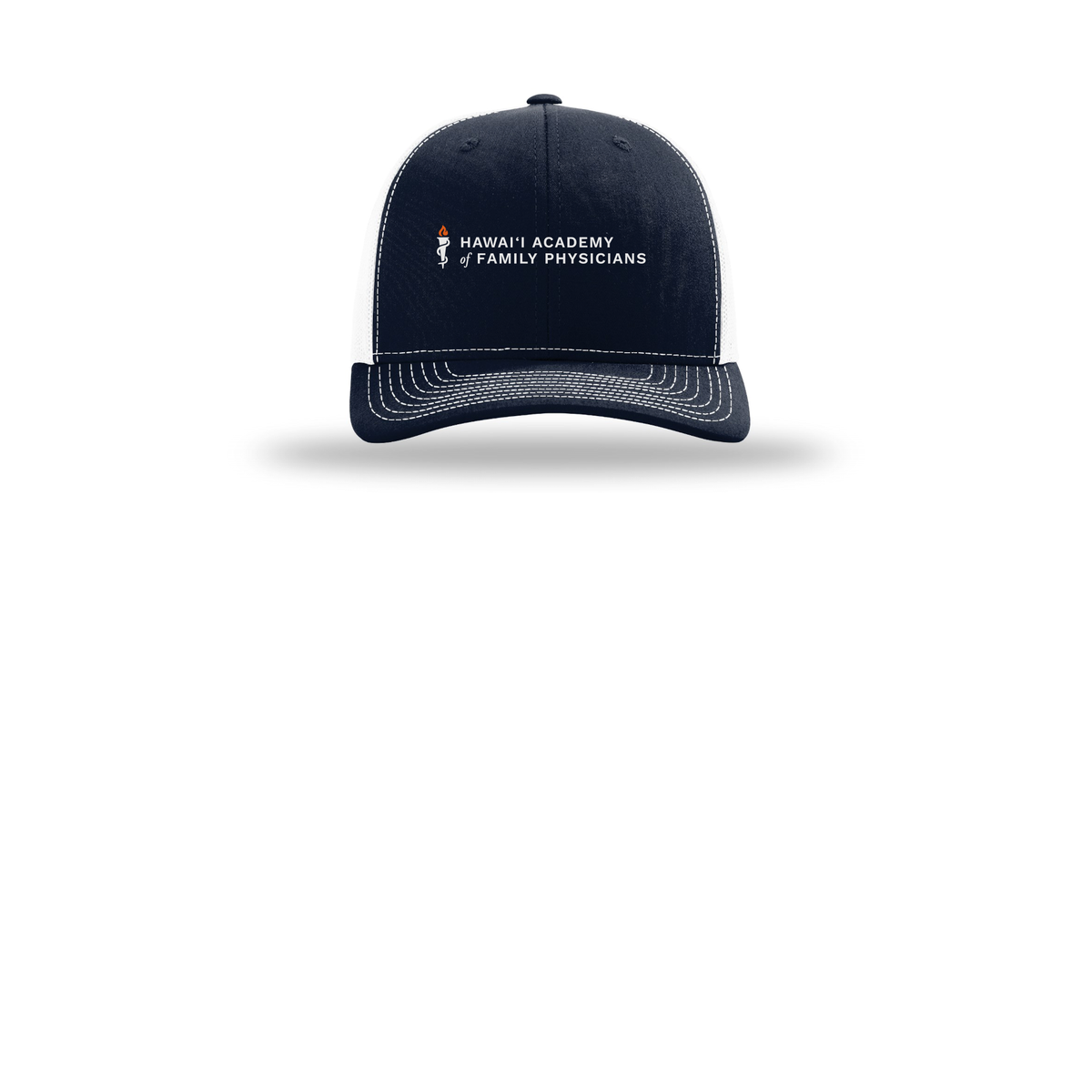 hafp-richardson-trucker-cap-embroidery-capfront-R112-navywhite-flat-front