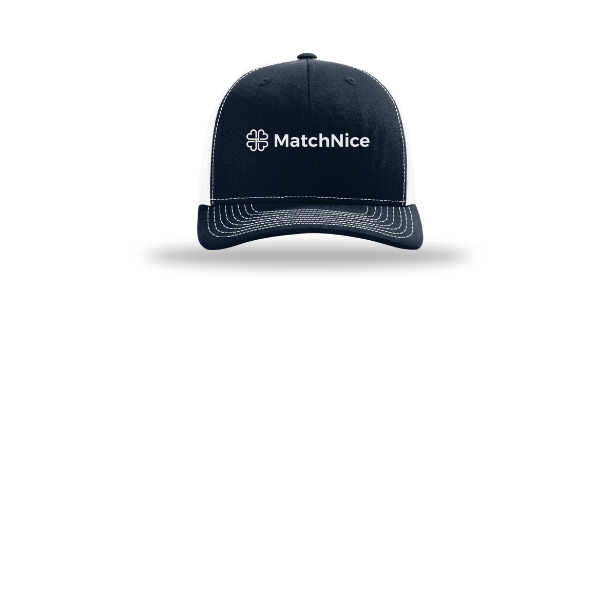 matchnice-richardson-trucker-cap-embroidery-capfront-R112-navywhite-flat-front