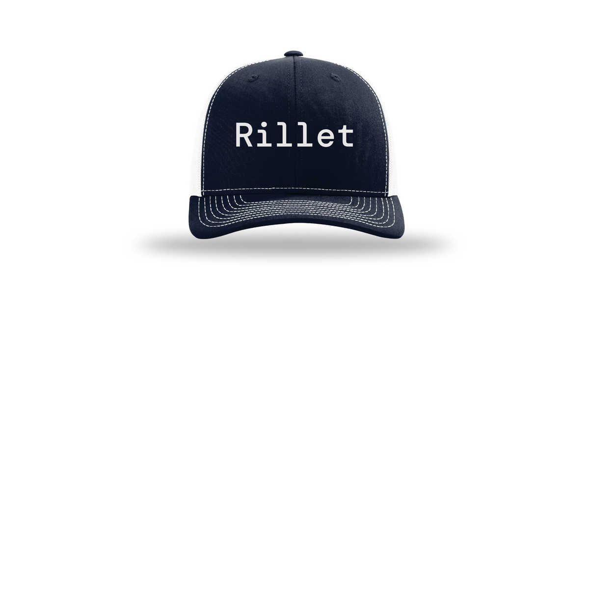 rillet-richardson-trucker-cap-embroidery-capfront-R112-navywhite-flat-front