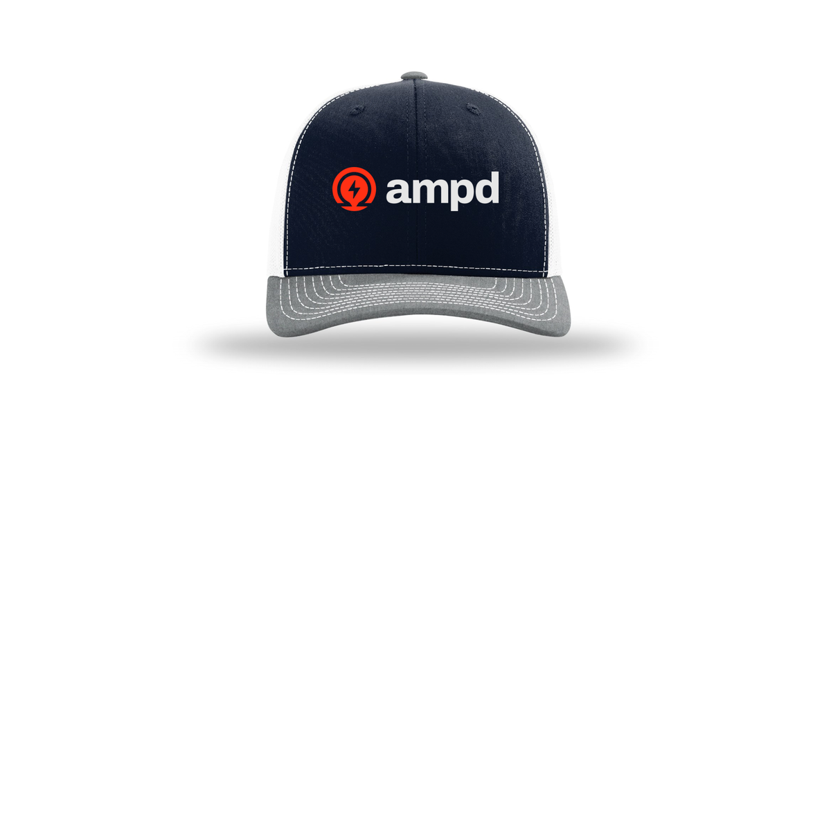 ampd-richardson-trucker-cap-embroidery-capfront-R112-navywhiteheathergrey-flat-front