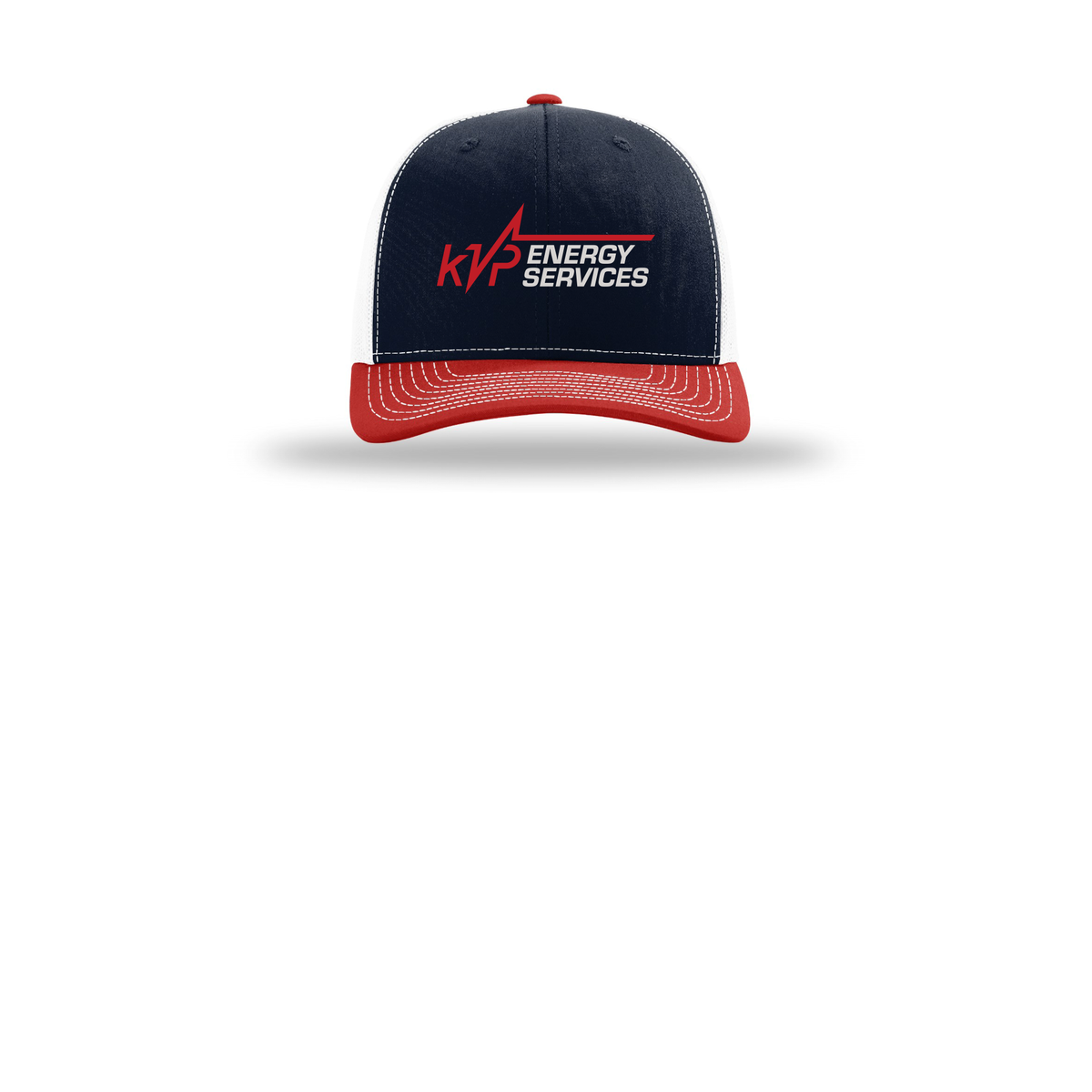 kvpenergy-richardson-trucker-cap-embroidery-capfront-R112-navywhitered-flat-front