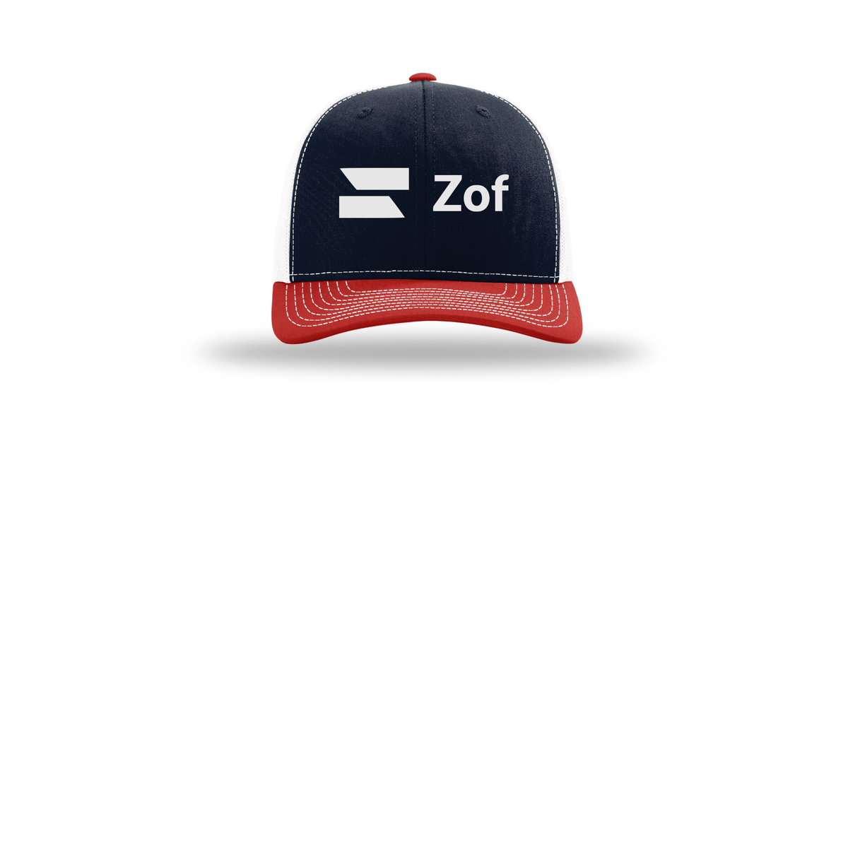 zof-richardson-trucker-cap-embroidery-capfront-R112-navywhitered-flat-front