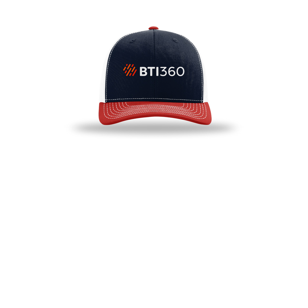 bti360-richardson-trucker-cap-embroidery-capfront-R112-navywhitered-flat-front