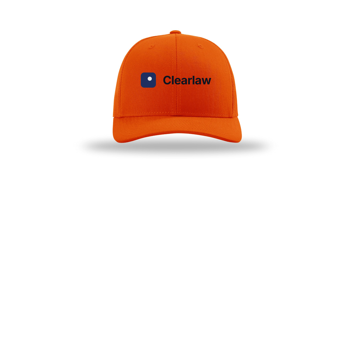 clearlaw-richardson-trucker-cap-embroidery-capfront-R112-orange-flat-front