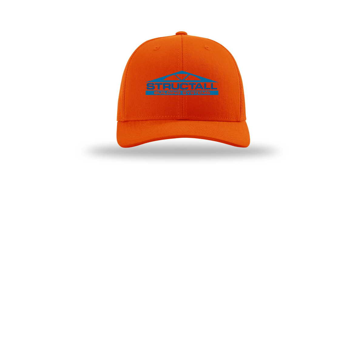 structall-richardson-trucker-cap-embroidery-capfront-R112-orange-flat-front